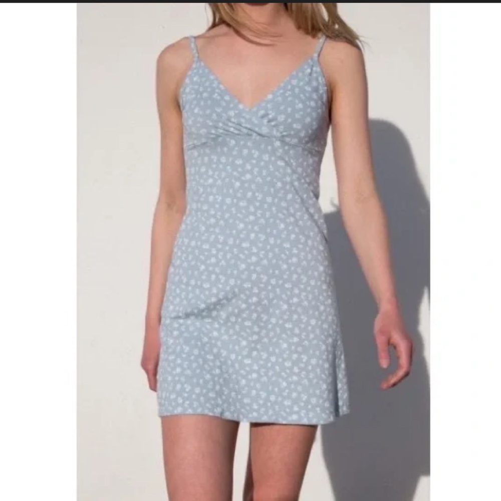 Brandy Melville Blue Floral Mini Dress One Size NWT Y2K Slip Dress